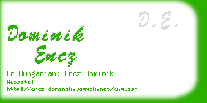 dominik encz business card